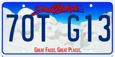 SD license plate 70TG13
