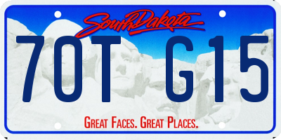 SD license plate 70TG15
