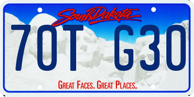 SD license plate 70TG30