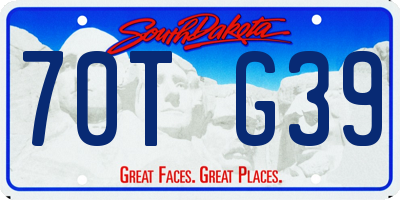 SD license plate 70TG39