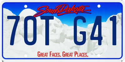 SD license plate 70TG41