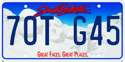 SD license plate 70TG45
