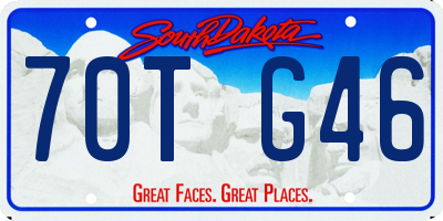 SD license plate 70TG46