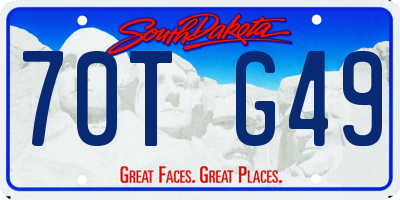 SD license plate 70TG49