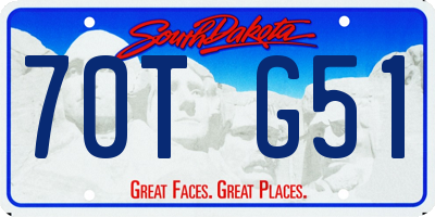 SD license plate 70TG51