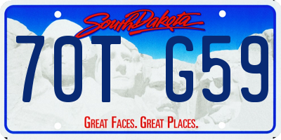 SD license plate 70TG59