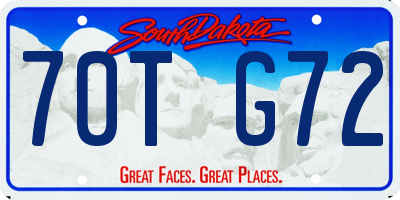SD license plate 70TG72