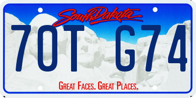 SD license plate 70TG74