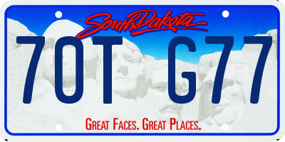 SD license plate 70TG77