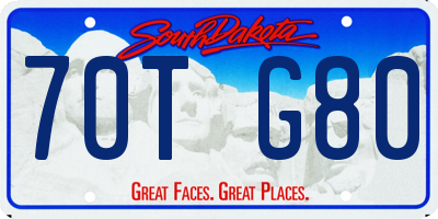 SD license plate 70TG80