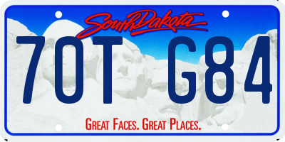 SD license plate 70TG84