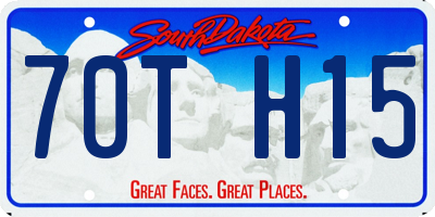 SD license plate 70TH15