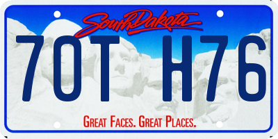 SD license plate 70TH76