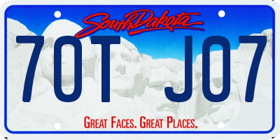 SD license plate 70TJ07