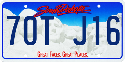 SD license plate 70TJ16