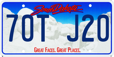 SD license plate 70TJ20