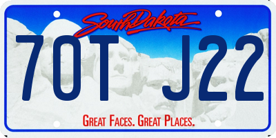 SD license plate 70TJ22