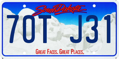SD license plate 70TJ31
