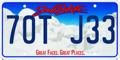 SD license plate 70TJ33