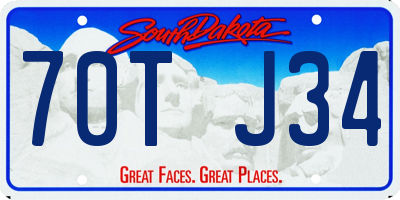 SD license plate 70TJ34