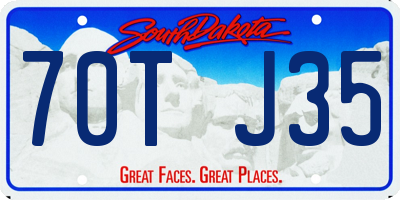 SD license plate 70TJ35