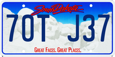 SD license plate 70TJ37