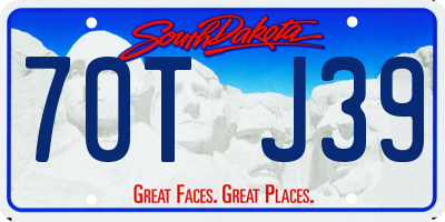 SD license plate 70TJ39
