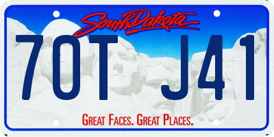 SD license plate 70TJ41