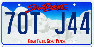 SD license plate 70TJ44