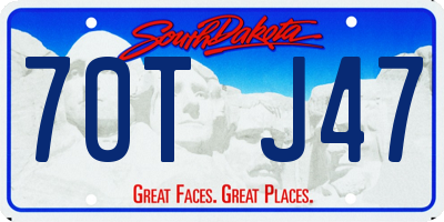 SD license plate 70TJ47