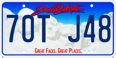 SD license plate 70TJ48