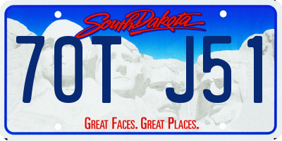 SD license plate 70TJ51
