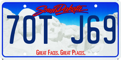 SD license plate 70TJ69