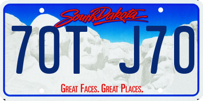 SD license plate 70TJ70