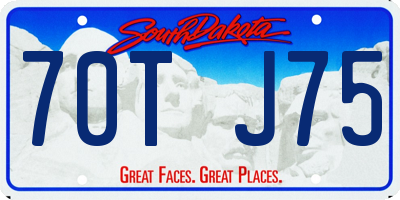 SD license plate 70TJ75