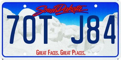 SD license plate 70TJ84