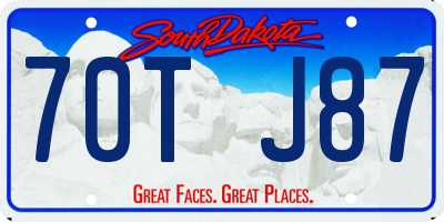 SD license plate 70TJ87