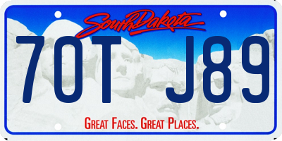 SD license plate 70TJ89
