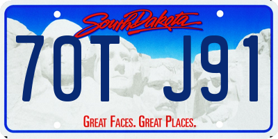 SD license plate 70TJ91