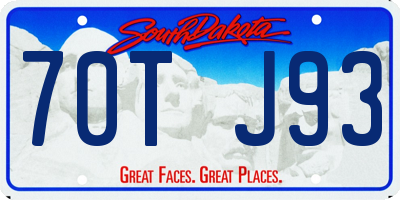 SD license plate 70TJ93