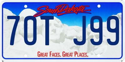 SD license plate 70TJ99