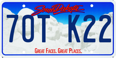 SD license plate 70TK22