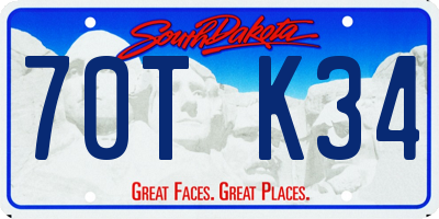 SD license plate 70TK34