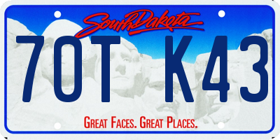 SD license plate 70TK43