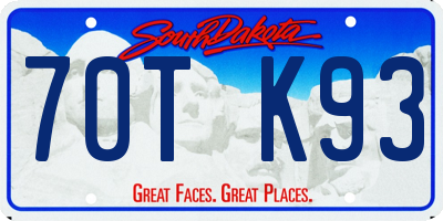 SD license plate 70TK93