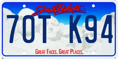 SD license plate 70TK94