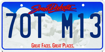 SD license plate 70TM13