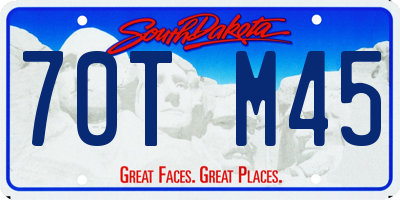 SD license plate 70TM45