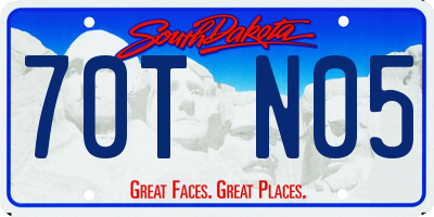 SD license plate 70TN05