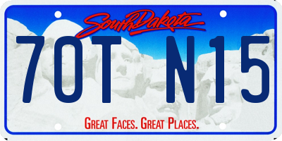 SD license plate 70TN15